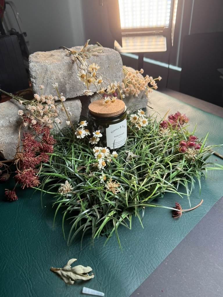 Behind the scenes photo shoot for the Sanctuary candle